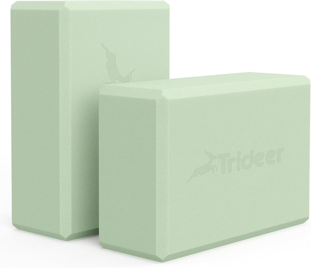 Trideer High Density Foam Yoga Blocks - 2 Pack for Yoga & Stretching Practice