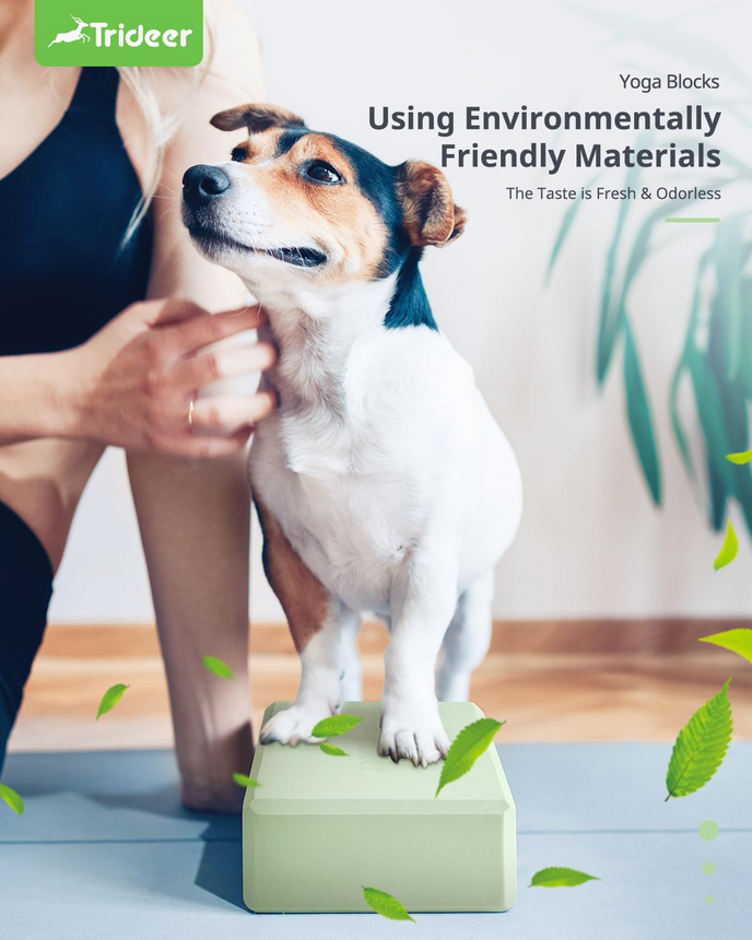 Trideer High Density Foam Yoga Blocks - 2 Pack for Yoga & Stretching Practice