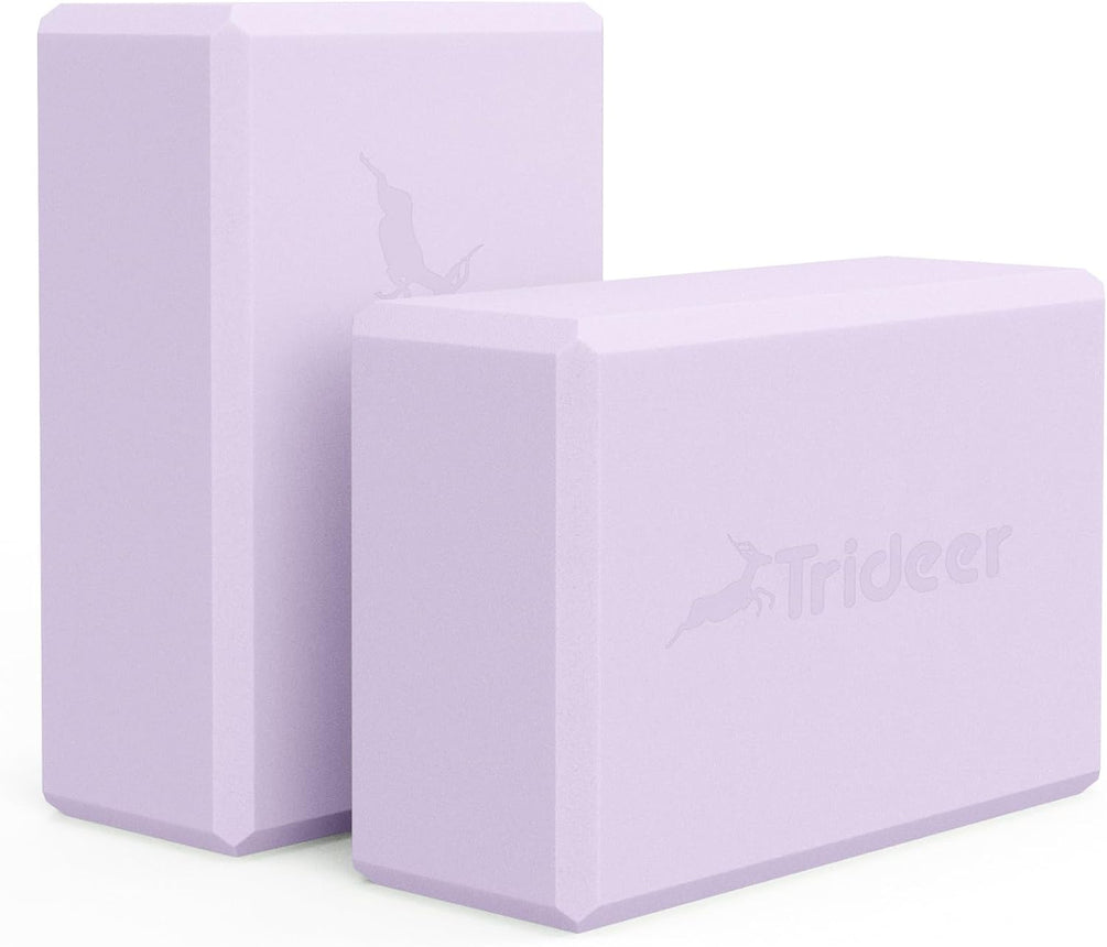 Trideer High Density Foam Yoga Blocks - 2 Pack for Yoga & Stretching Practice
