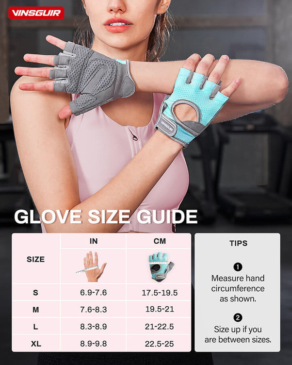 VINSGUIR Breathable Workout Gloves for Women - Lightweight for Gym & Weightlifting