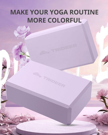 Trideer Yoga Starter Kit - Stretching Strap + 2 Yoga Blocks Bundle