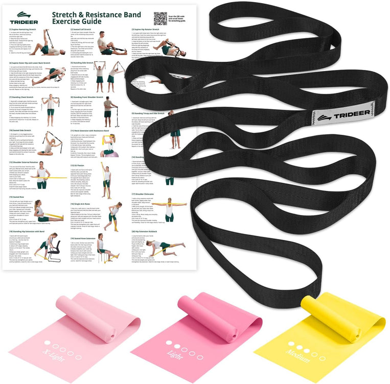 Trideer Premium Stretching Strap - 3PCS Resistance Bands Set for Yoga & Physical Therapy