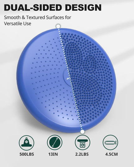 Glossy wobble cushion showing textured surface for balance training