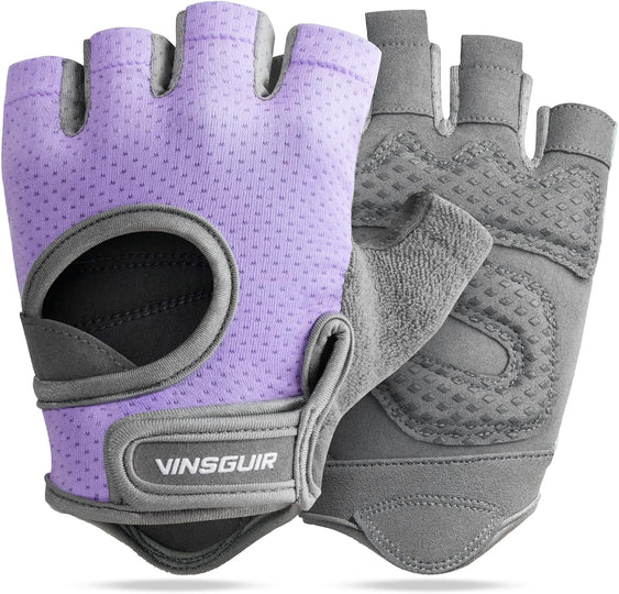 VINSGUIR Women's Workout Gloves with SBR Padding - Breathable & Lightweight for Gym, Weightlifting & Cycling