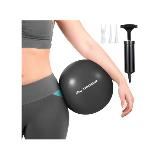 Trideer 9 inch mini Pilates ball in black for core training and physical therapy