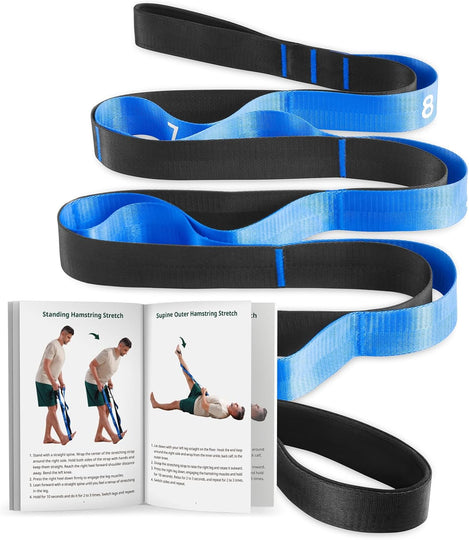 Trideer premium stretching strap with neoprene handles and 10 numbered loops