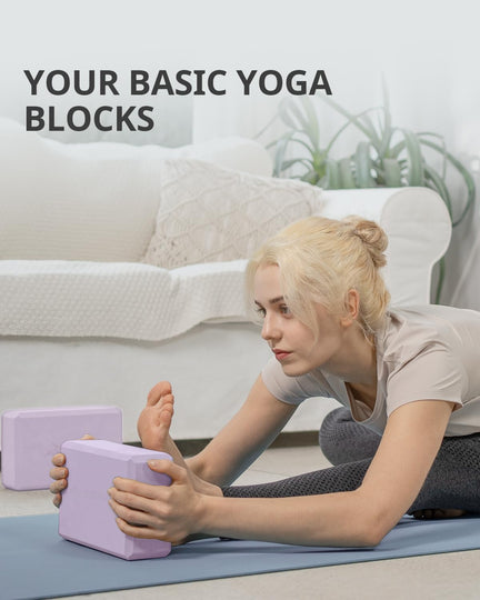Trideer Yoga Starter Kit - Stretching Strap + 2 Yoga Blocks Bundle