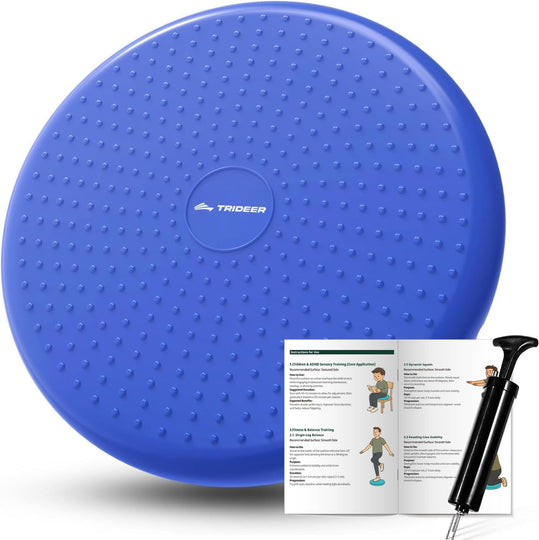 Trideer wobble cushion demonstrating versatile use for active seating