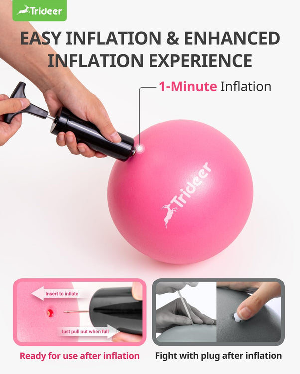 How to inflate mini pilates ball with included needle pump