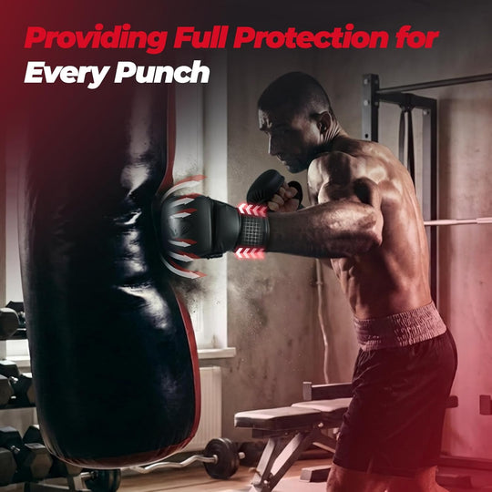 LIBERLUPUS MMA Gloves for Men – Punching Bag Gloves for Men, Open Palm Training Gloves for MMA Sparring, Kickboxing, Muay Thai, Youth Self-Defense, Durable Synthetic Leather with Wrist Support