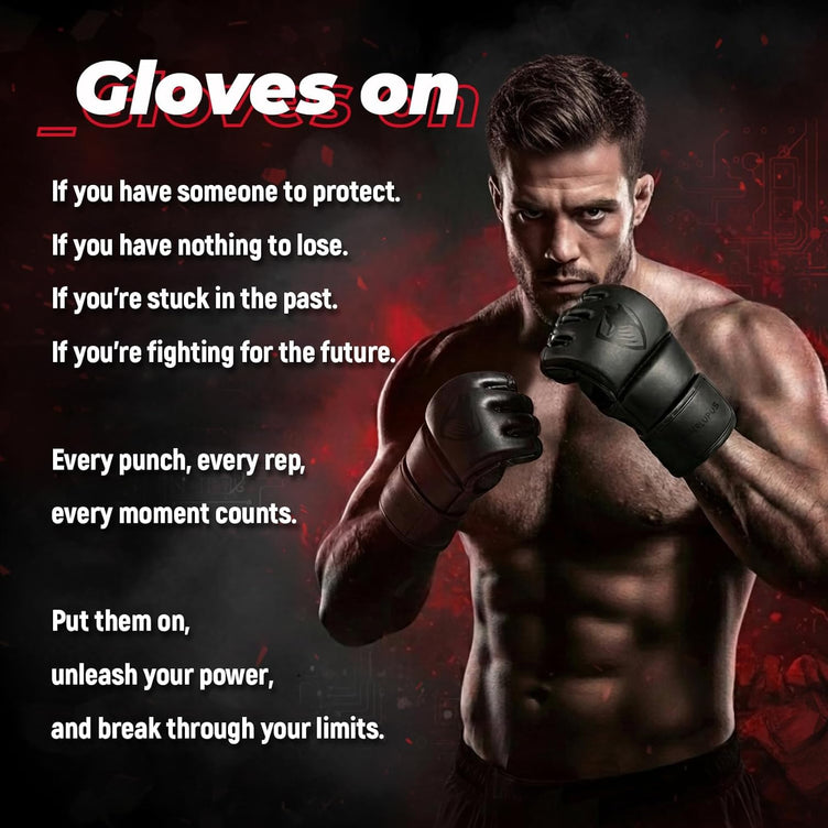 LIBERLUPUS MMA Gloves Sparring for Men– Open Palm Training Gloves for Grappling, Kickboxing, Muay Thai, Youth Self-Defense, Heavy Bag Workouts – Durable Synthetic Leather with Wrist Support
