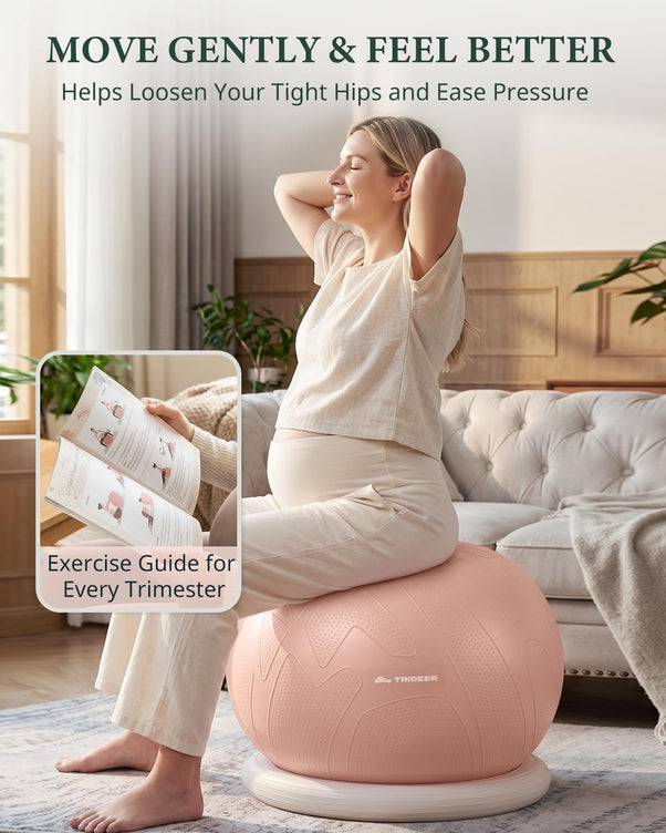 Trideer Exercise Ball Chair – Pregnancy Ball Chair for Office, Pregnancy & Home