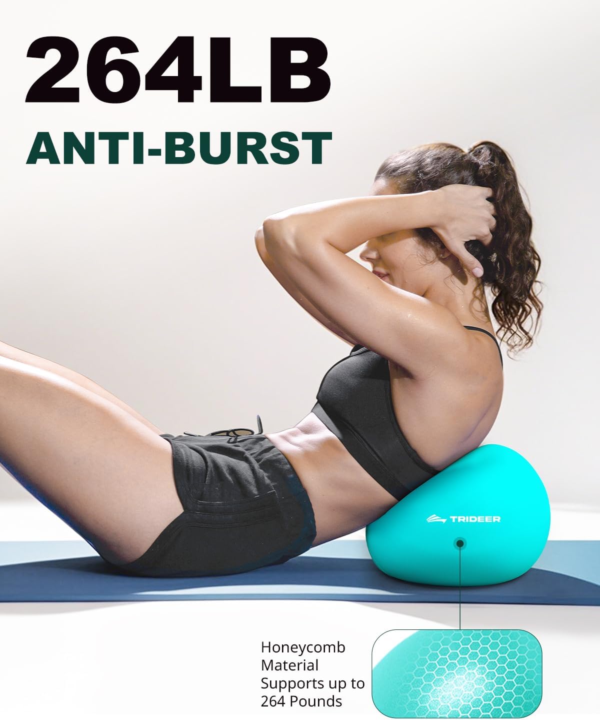 Trideer 9 inch Pilates Ball Physical Therapy Ball & Stretching Strap