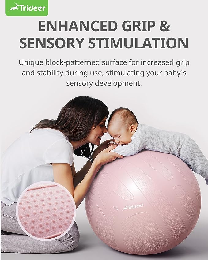 Textured surface of pregnancy birthing ball for stability