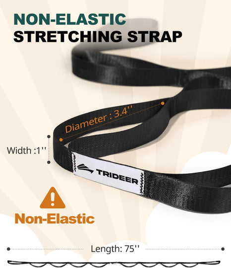 Trideer Yoga Block & Strap Bundle, Foam Yoga Block with 10-Loop Stretching Strap for Flexibility, Balance, Support & Recovery