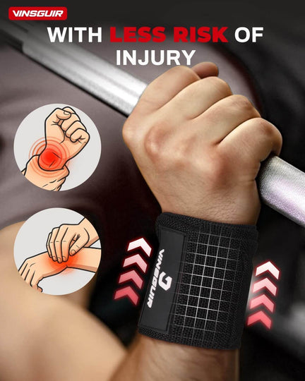 Weightlifting wrist support wraps in use - demonstrating proper wrist protection during workout