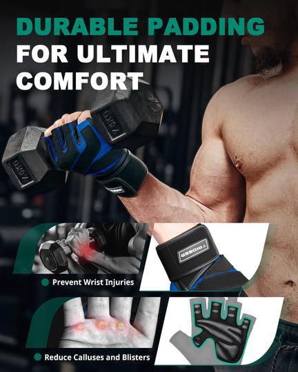 Trideer Workout Gloves with 18