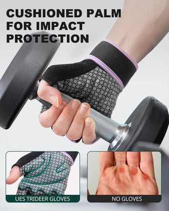 Weight lifting gloves palm padding protection detail