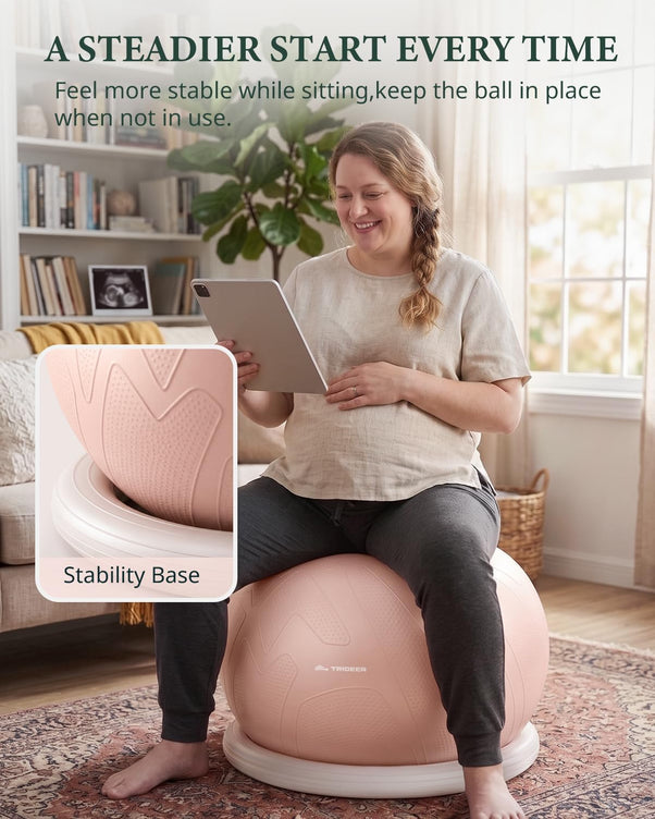 Trideer Exercise Ball Chair – Pregnancy Ball Chair for Office, Pregnancy & Home