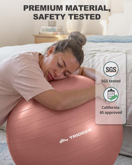 Trideer exercise ball with SGS safety test certification for non-toxic PVC