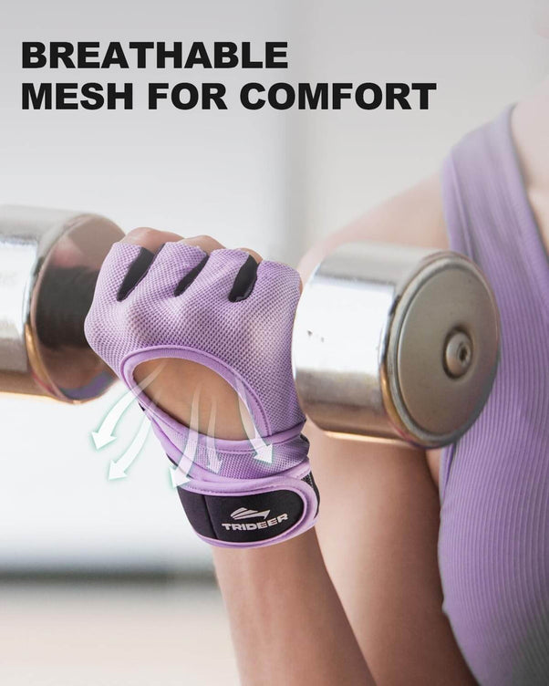 Fitness gloves with adjustable wrist support for gym training