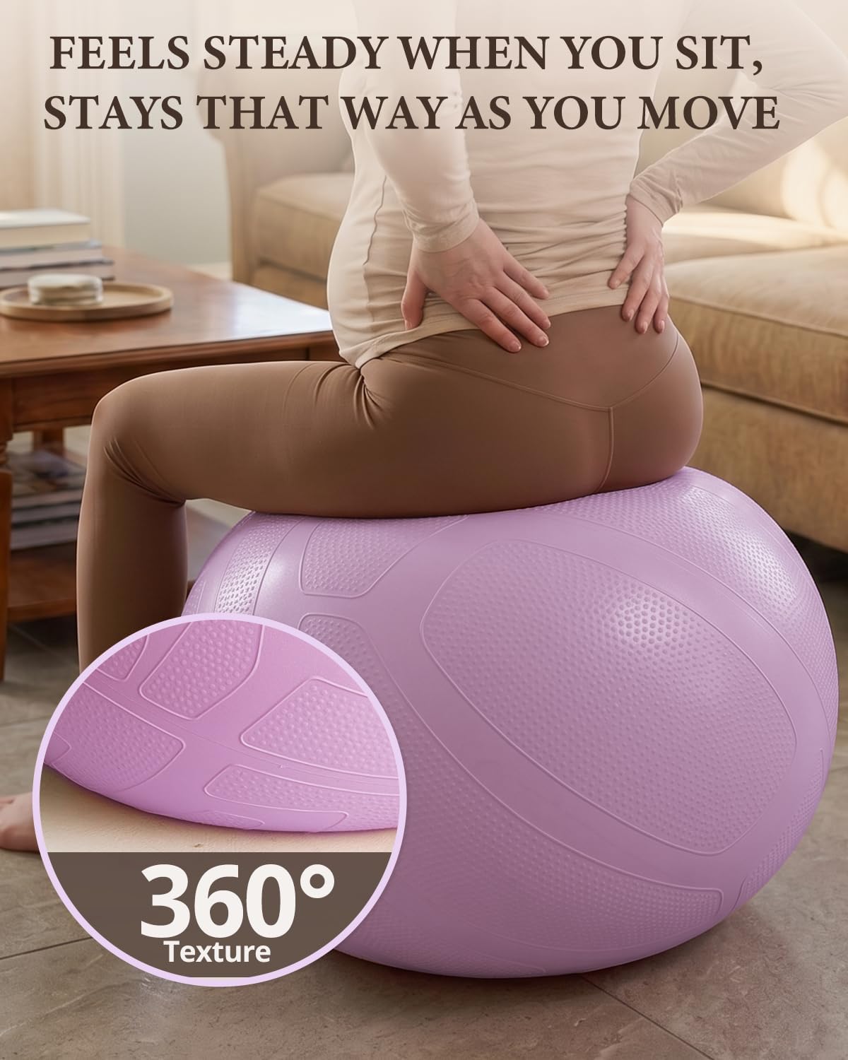 Trideer Pregnancy Ball - Anti-Burst Birthing Ball 55-75cm for Prenatal Exercise & Labor