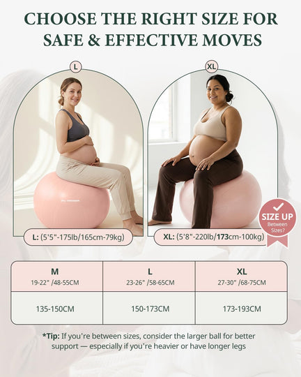 Trideer Exercise Ball Chair – Pregnancy Ball Chair for Office, Pregnancy & Home