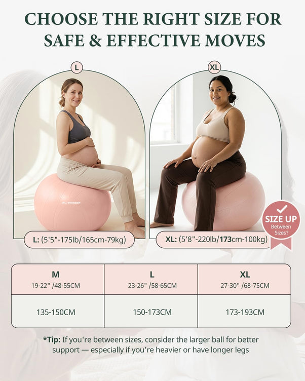 Trideer Exercise Ball Chair – Pregnancy Ball Chair for Office, Pregnancy & Home
