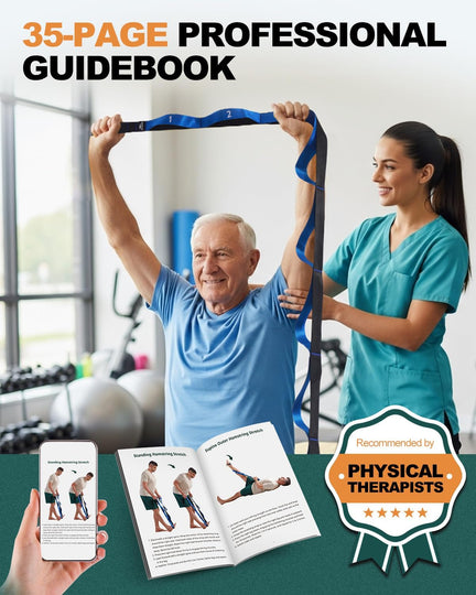 Trideer stretching strap set with instructional poster and manual