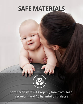 Trideer Extra Thick Anti-Slip Exercise Ball - 65cm Textured for Yoga & Fitness with Pump