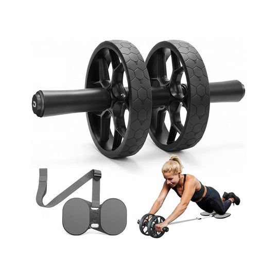 VINSGUIR Ab Roller Wheel for Beginners to Pros, Ab Roller with Adjustable & Detachable Resistance Band, Core Workout Equipment for Home Gym, Abdominal Wheel with Exercise Guide and Knee Pad, Men Women