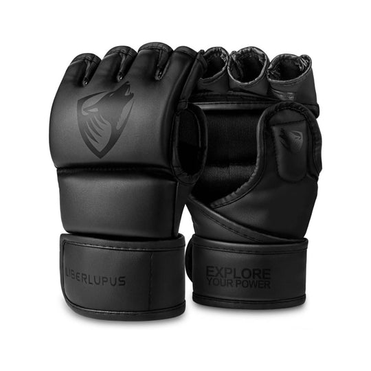 LIBERLUPUS MMA Gloves Sparring for Men– Open Palm Training Gloves for Grappling, Kickboxing, Muay Thai, Youth Self-Defense, Heavy Bag Workouts – Durable Synthetic Leather with Wrist Support