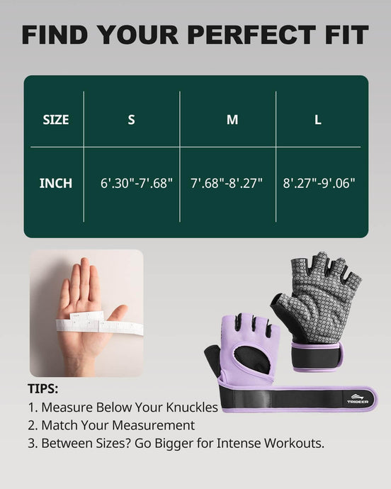 Trideer lifting gloves size choosing