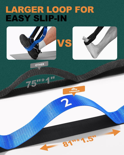 85-inch Trideer premium stretching strap with 10 numbered loops