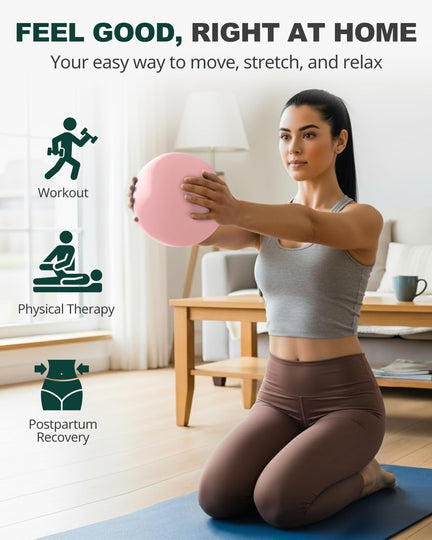 Trideer Yoga Block & Pilates Ball Bundle, Soft Non-Slip Foam Yoga Block with 9-Inch Pilates Ball for Core Training, Balance, Stretching, Yoga, Pilates & Physical Therapy