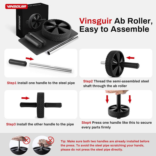 Compact Vinsguir single wheel ab roller kit perfect for home gym workouts