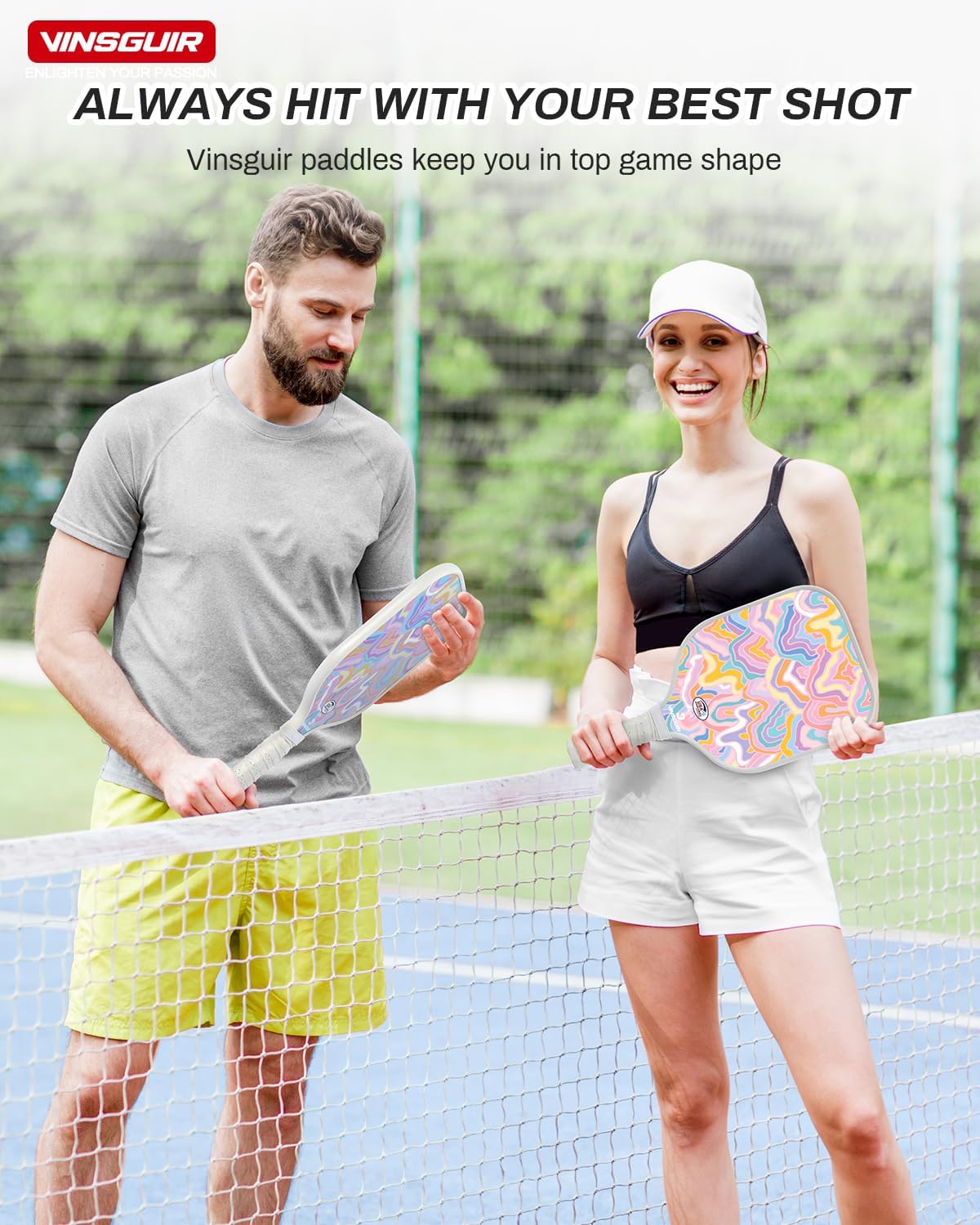 Vinsguir USAPA Approved Fiberglass Surface Pickleball Set