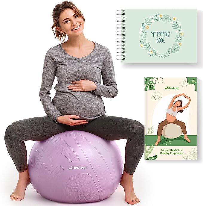 Trideer Pregnancy Ball Extra Thick Anti Burst Birthing Ball Designed for Prenatal & Postnatal Women