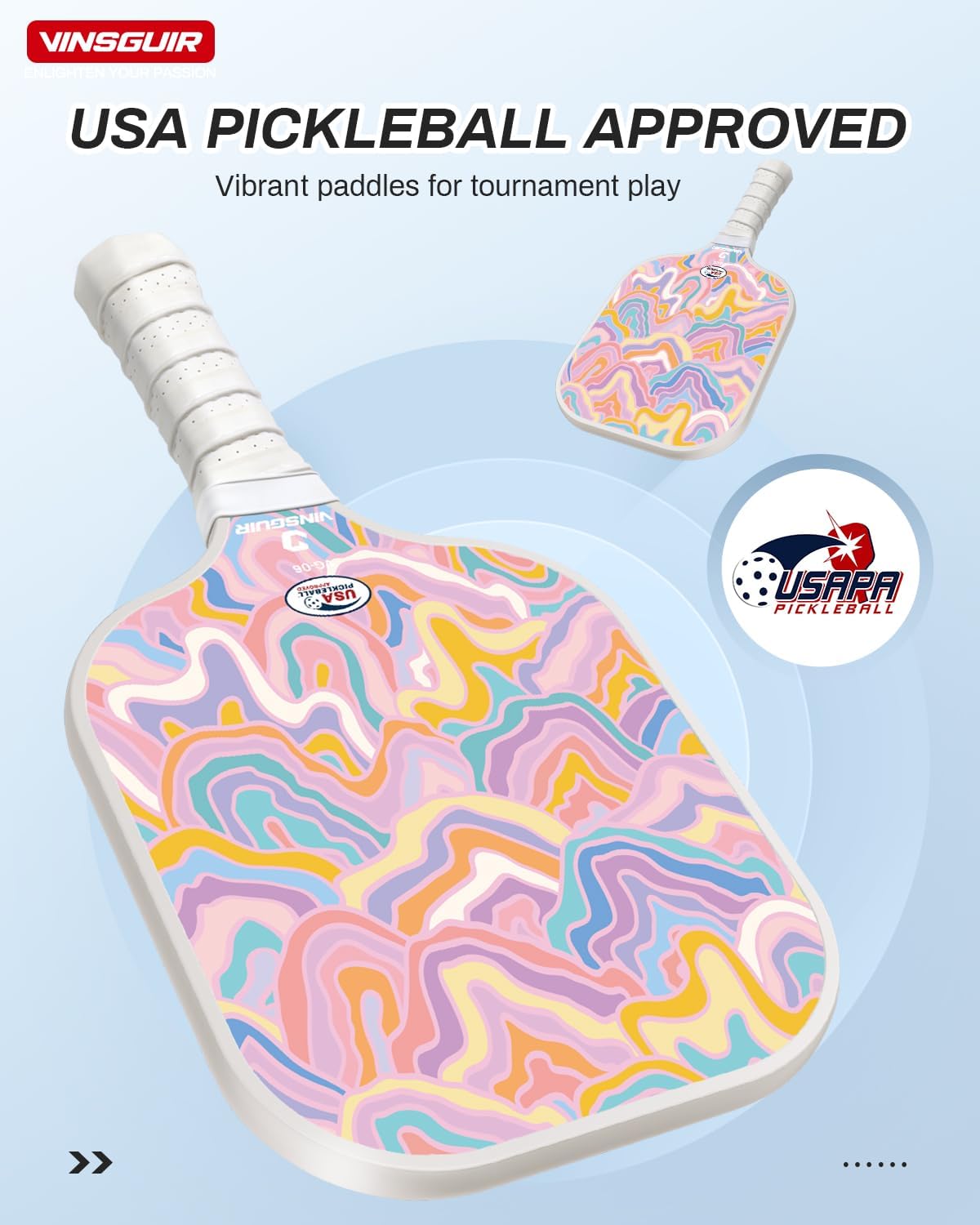 Vinsguir USAPA Approved Fiberglass Surface Pickleball Set