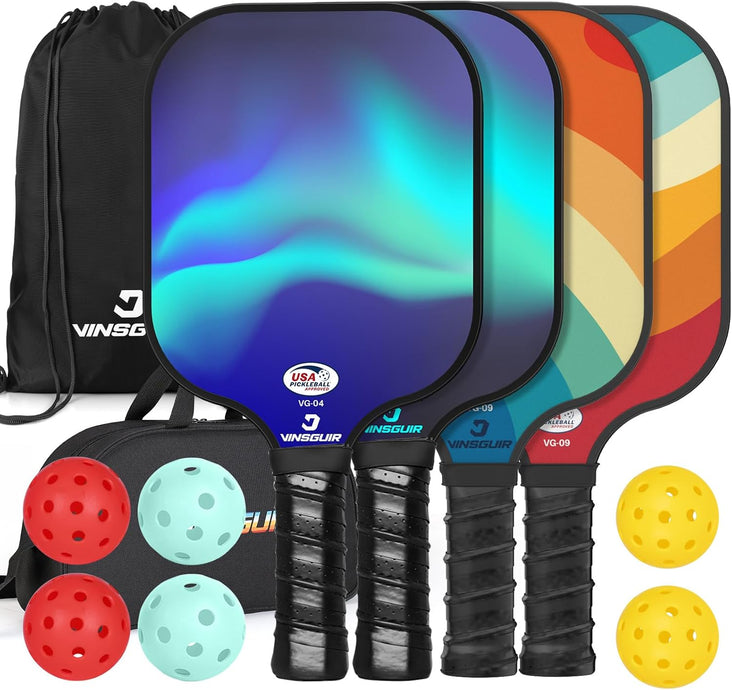 Vinsguir USAPA Approved Fiberglass Surface Pickleball Set