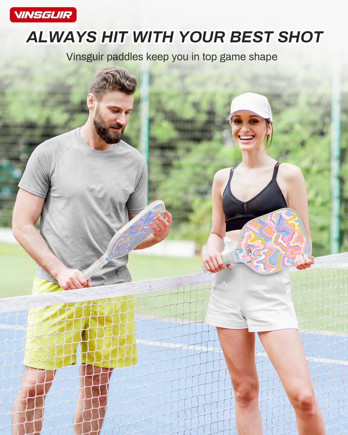 Vinsguir Fiberglass Pickleball Paddles Set