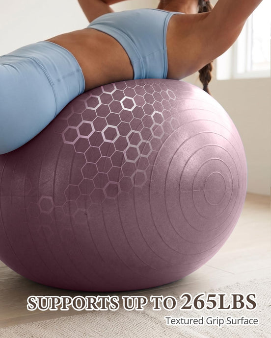 Anti-burst exercise ball support up to 265lbs safety feature