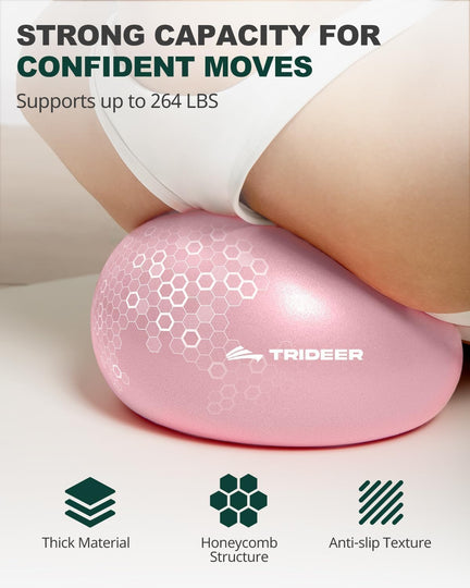 Trideer Yoga Block & Pilates Ball Bundle, Soft Non-Slip Foam Yoga Block with 9-Inch Pilates Ball for Core Training, Balance, Stretching, Yoga, Pilates & Physical Therapy