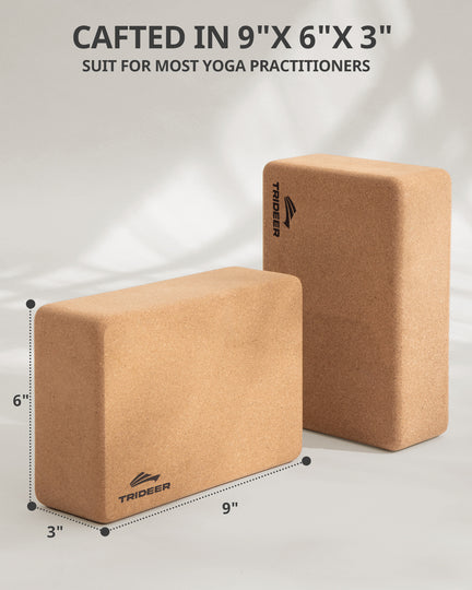 Trideer Cork Yoga Blocks - 2 Pack