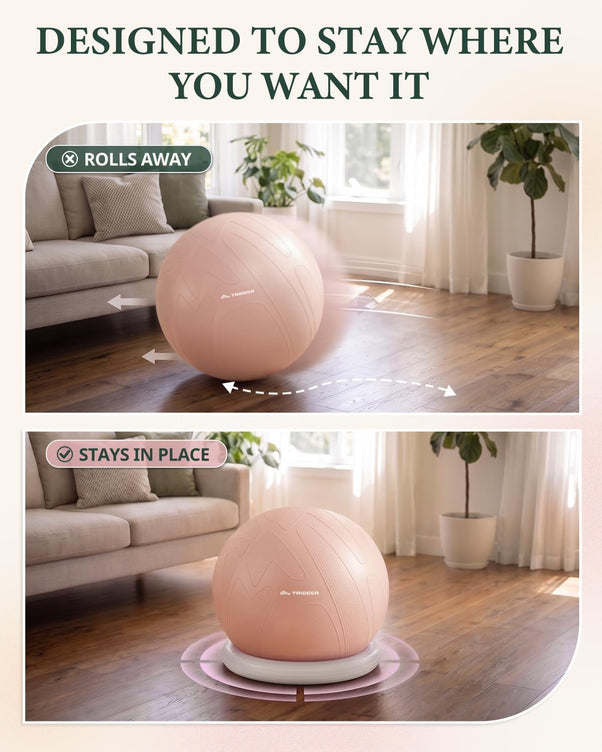 Trideer Exercise Ball Chair – Pregnancy Ball Chair for Office, Pregnancy & Home