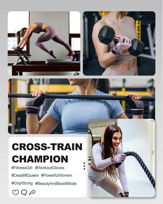 Women's gym gloves with reinforced palm for heavy lifting