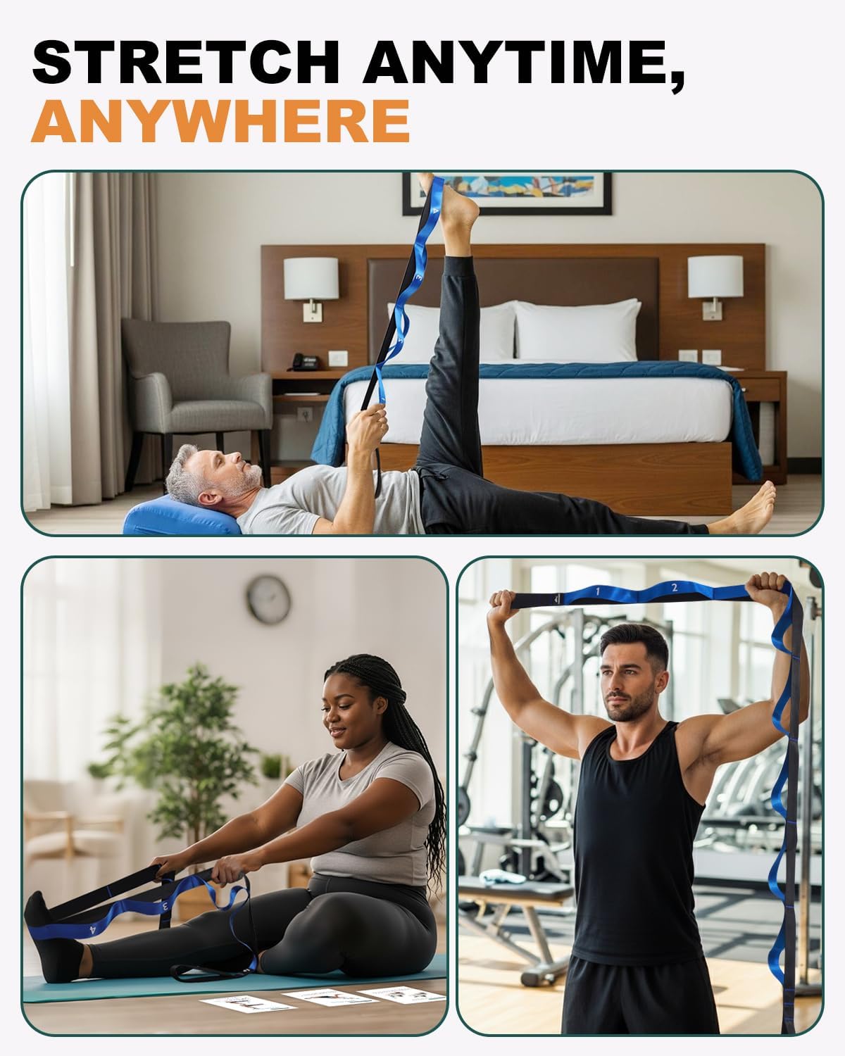 Trideer 10 Loops Non-Elastic Stretching Strap - Premium Version