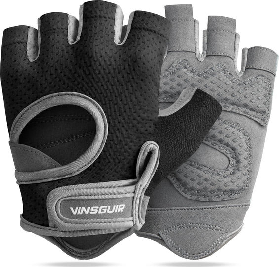 VINSGUIR Women's Workout Gloves with SBR Padding - Breathable & Lightweight for Gym, Weightlifting & Cycling