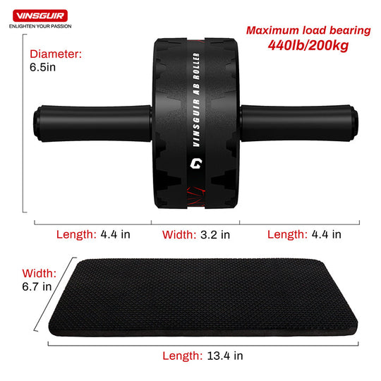 Ab Roller Double Wheel - Vinsguir Professional Core Equipment with Pad