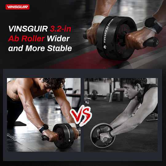 Dual wheel design comparison showing superior stability of Vinsguir ab roller